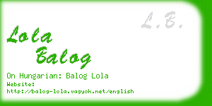 lola balog business card